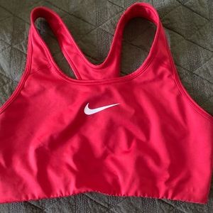 Red Nike sports bra
